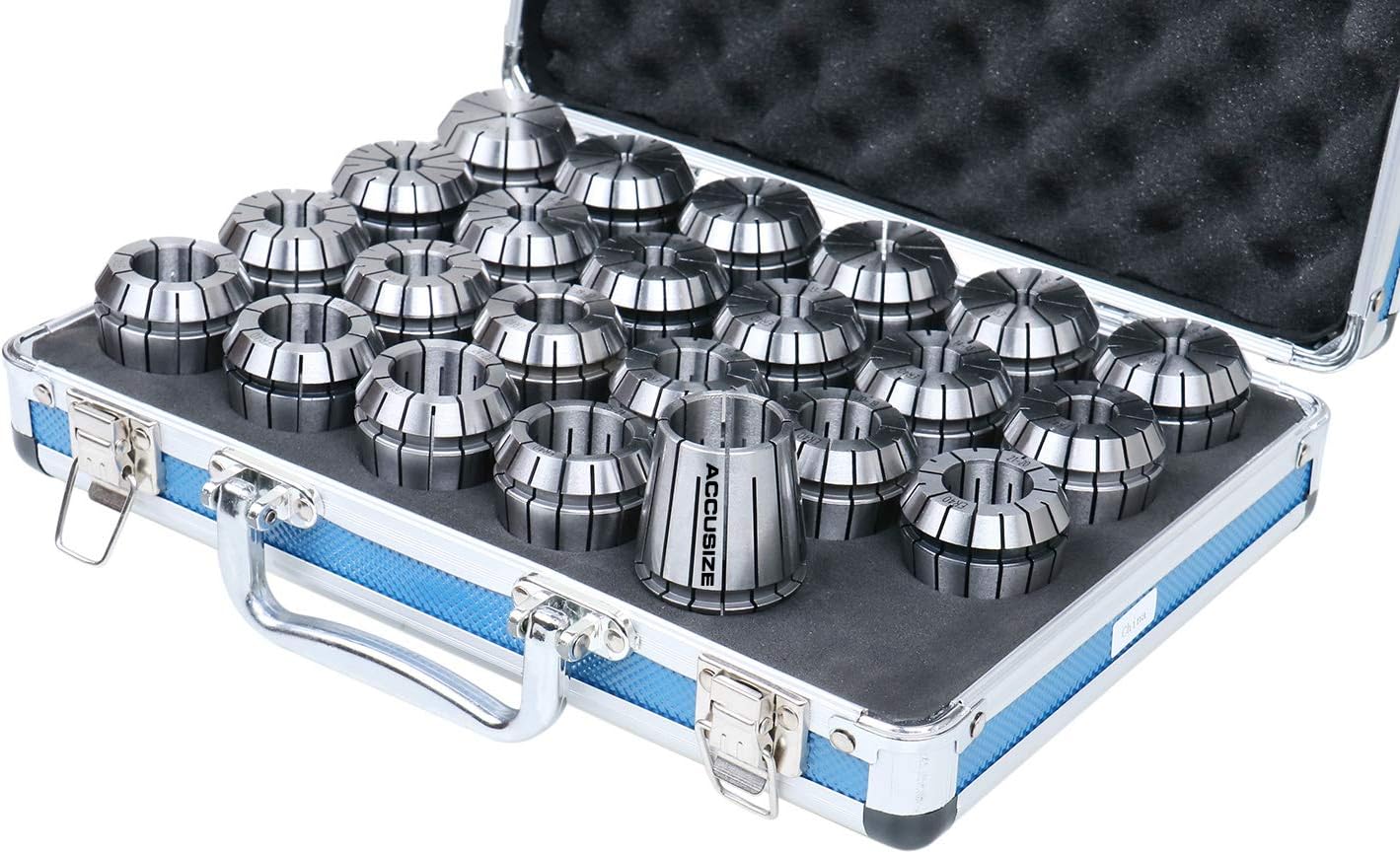 Accusize Industrial Tools 4 mm to 26 mm by 1 mm Er-40 Collet 23 Pc, 3350-0586