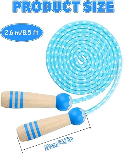 Miniatura 2 de Lorvain - Cuerda de saltar ajustable para niños, cuerda de saltar para niños con mango de madera para niñas y niños, cuerdas de salto pesadas para