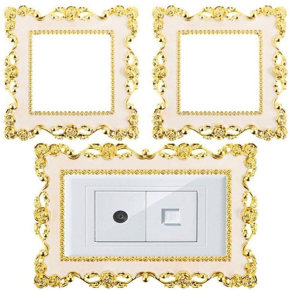 3pcs Resin Acrylic Light Switch Surround Stickers Single Light Switch Surround Socket Finger Panel Cover