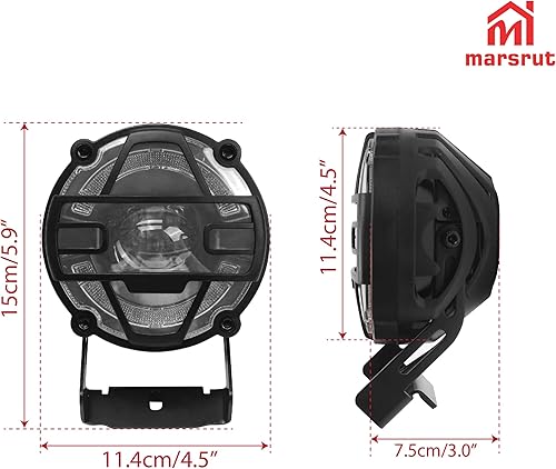Miniatura 2 de Marsrut Faro delantero para bicicleta eléctrica de 3 pines, faros delanteros impermeables de mini bocina, accesorios LED superbrillantes para
