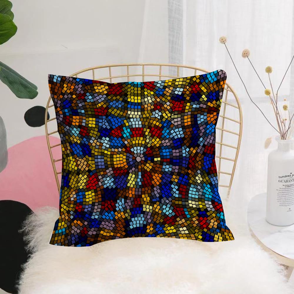 Hyosxw Seamless Background Pattern. Multycolors Mos - A1 Cushion Cover,Throw Pillow Case Home Decorative For Living Room Bedroom Sofa Chair 18X18 Inch,Seamless Background Pattern. Multycolors Mosaic.,Pillowcase 45X45cm
