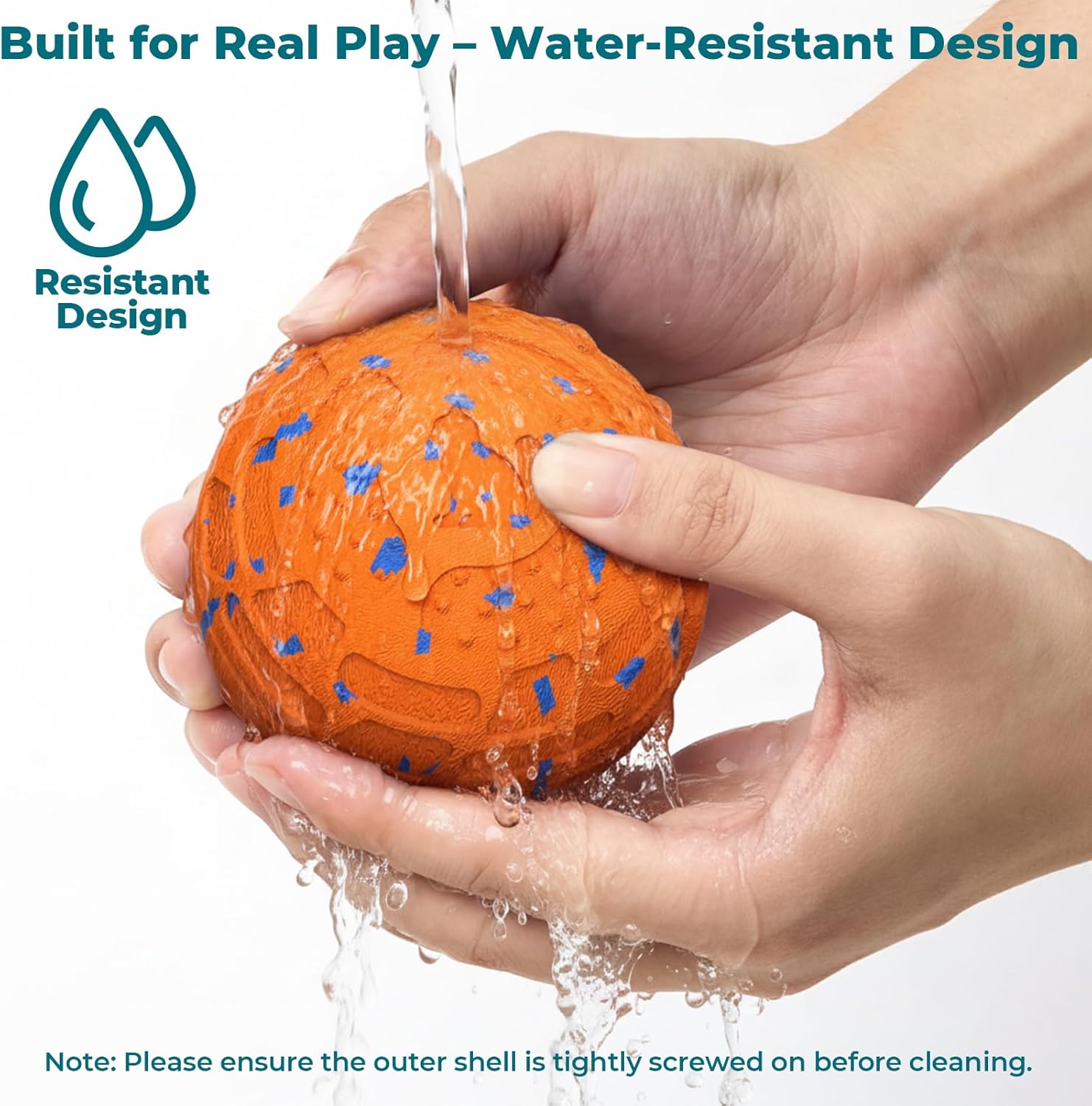 KITPLUS Smart Interactive Dog Toy Ball - Automatic Moving, Bouncing & Rolling, 3 Play Modes, Chew-Proof E-TPU, Waterproof, Rechargeable, Active Dog Ball for Medium & Large Dogs, Orange