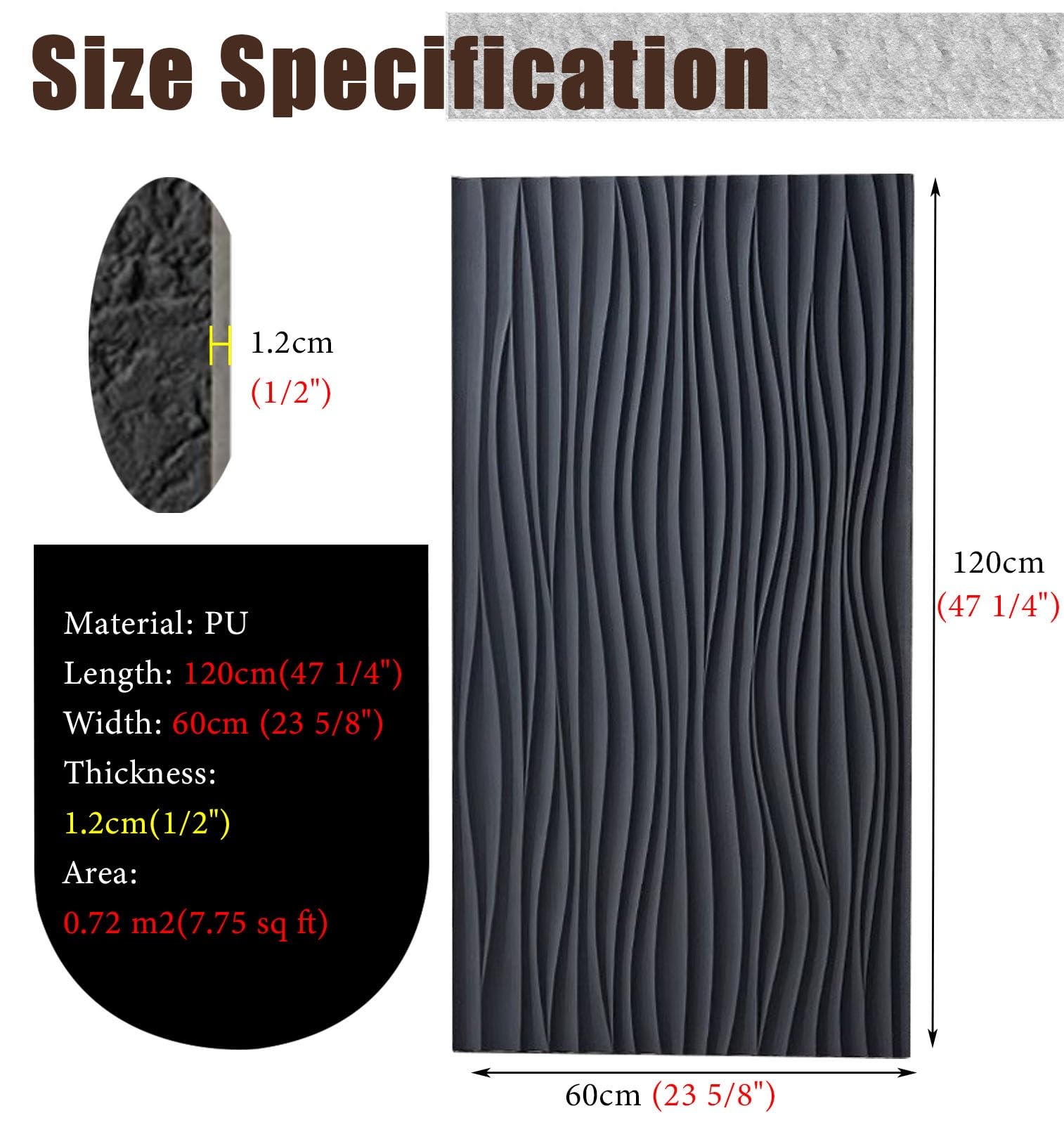 Pannelli decorativi da parete, 6 pezzi ondulati testurizzati per rivestimento murale, pannelli decorativi da parete 3D per decorazione da parete interna