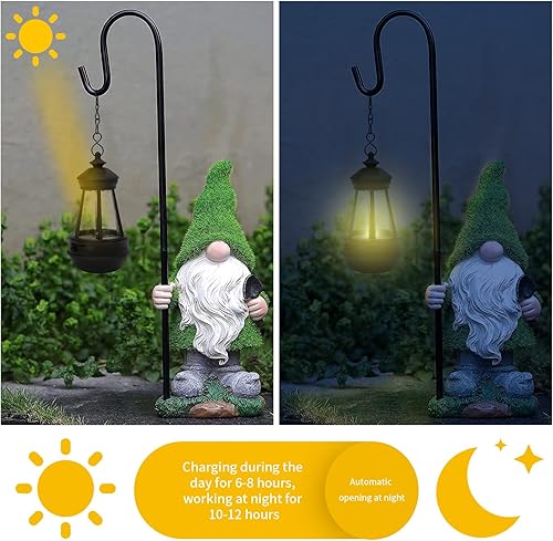 Miniatura 2 de Piezas de luz solar de repuesto, estatua de jardín, gnomo, luz solar, repuesto de luz solar, linterna LED colgante solar de plástico para