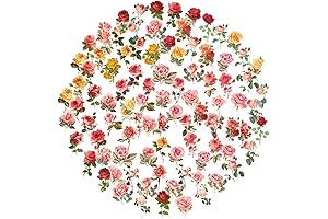 Vintage Rose Sticker Variety Pack: 100 Unique Designs for Embellishing Crafts