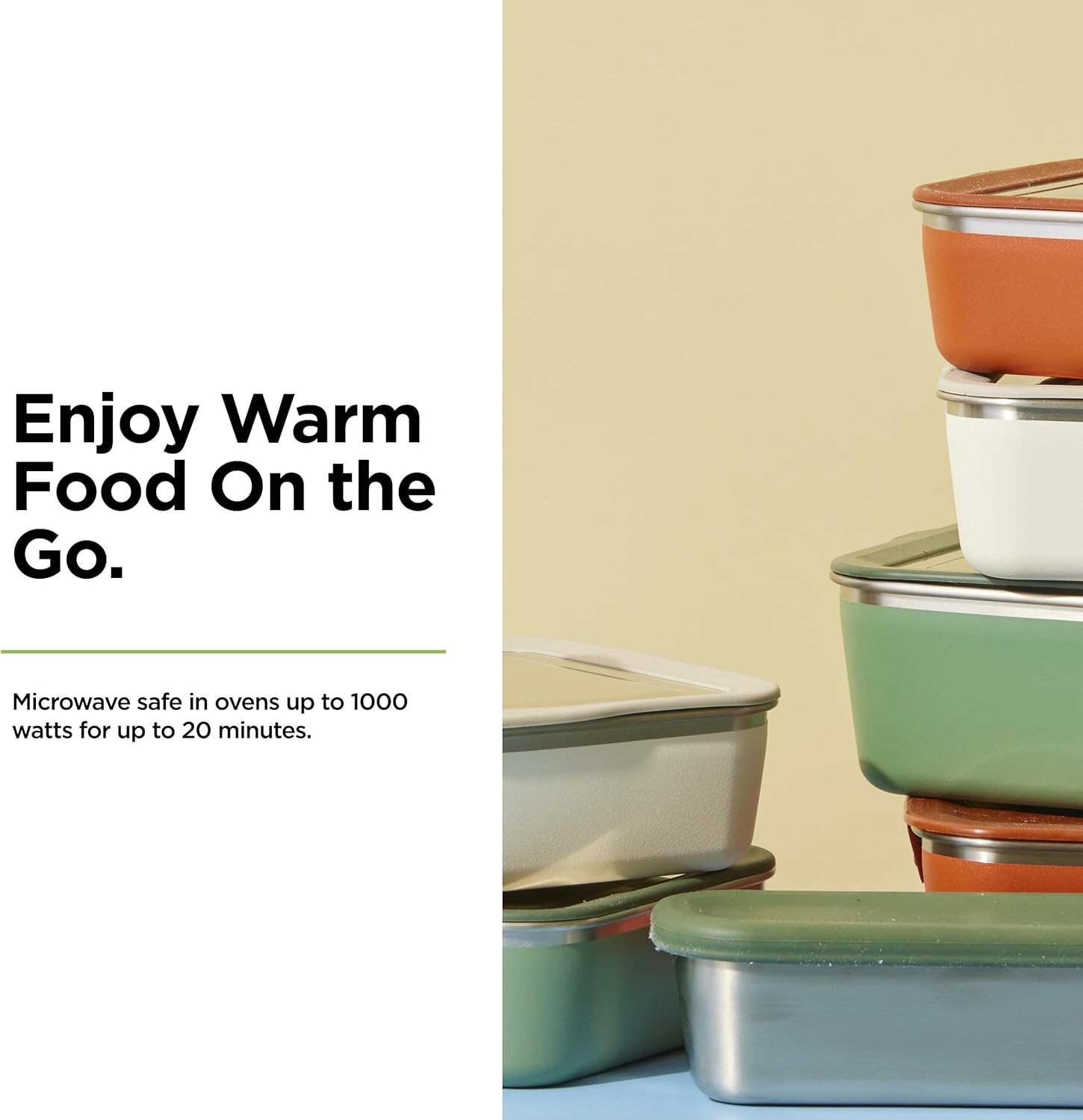 Klean Kanteen Rise Food Box - Big Meal - Reusable, Durable Food Container for Lunch & Meal Prep - 18/8 Stainless Steel - Microwave, Oven & Dishwasher Safe - Tofu, 55 oz