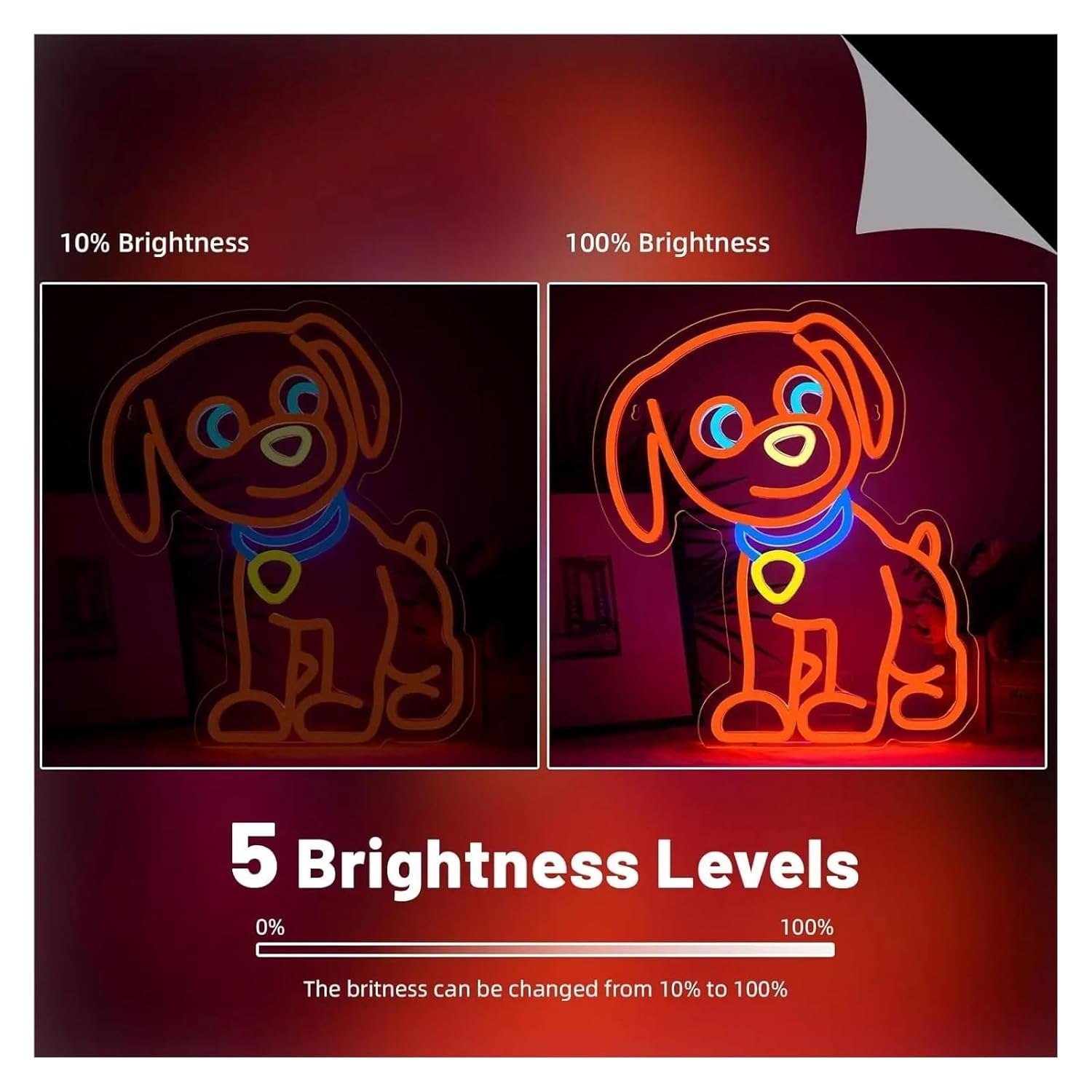 サインランプ ラブラドール犬ネオンサイン USB調光可能 かわいい子犬LEDライト パーティー ホーム ペットテーマ スペース デコ