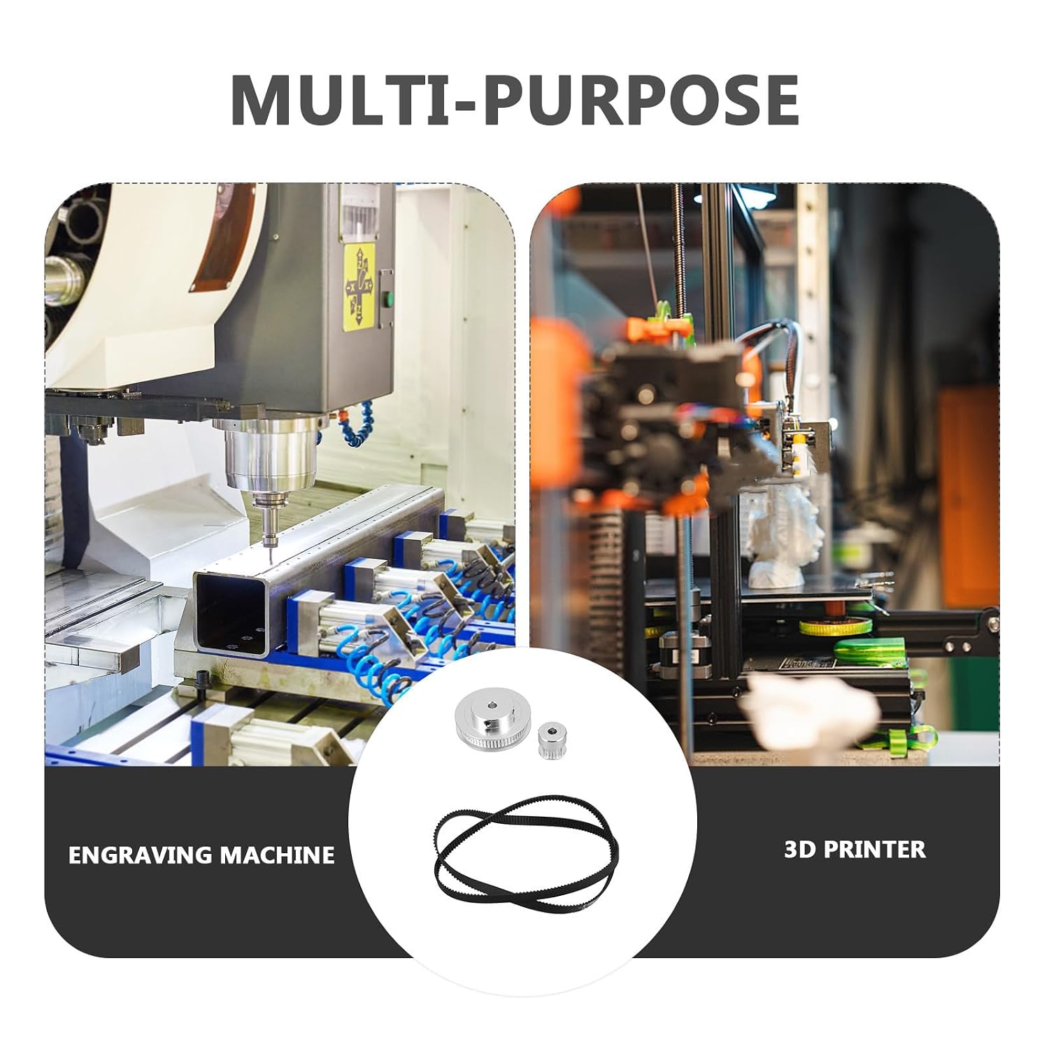 Zerodeko Timing Belt Pulley Synchronous Wheel with 20 Teeth and 60 Teeth 1:3 Ratio Mechanical Timing Pulley Made of Sturdy Aluminium Alloy for Model Machinery
