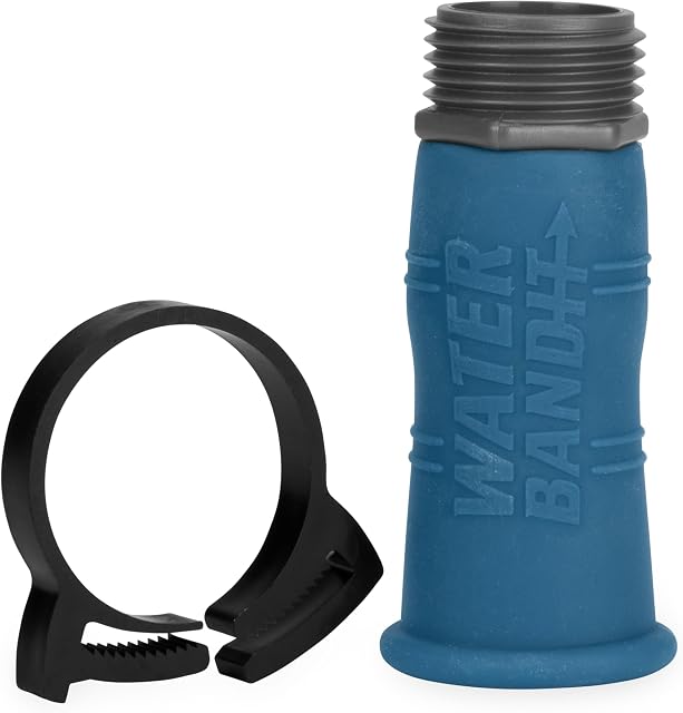 Camco Water Bandit | Features a Highly Flexible Silicone-Polymer Sleeve & ABS Male Water Hose Connection | Works with Damaged or Stripped Faucet Threads or Faucets Without Threads (22484)