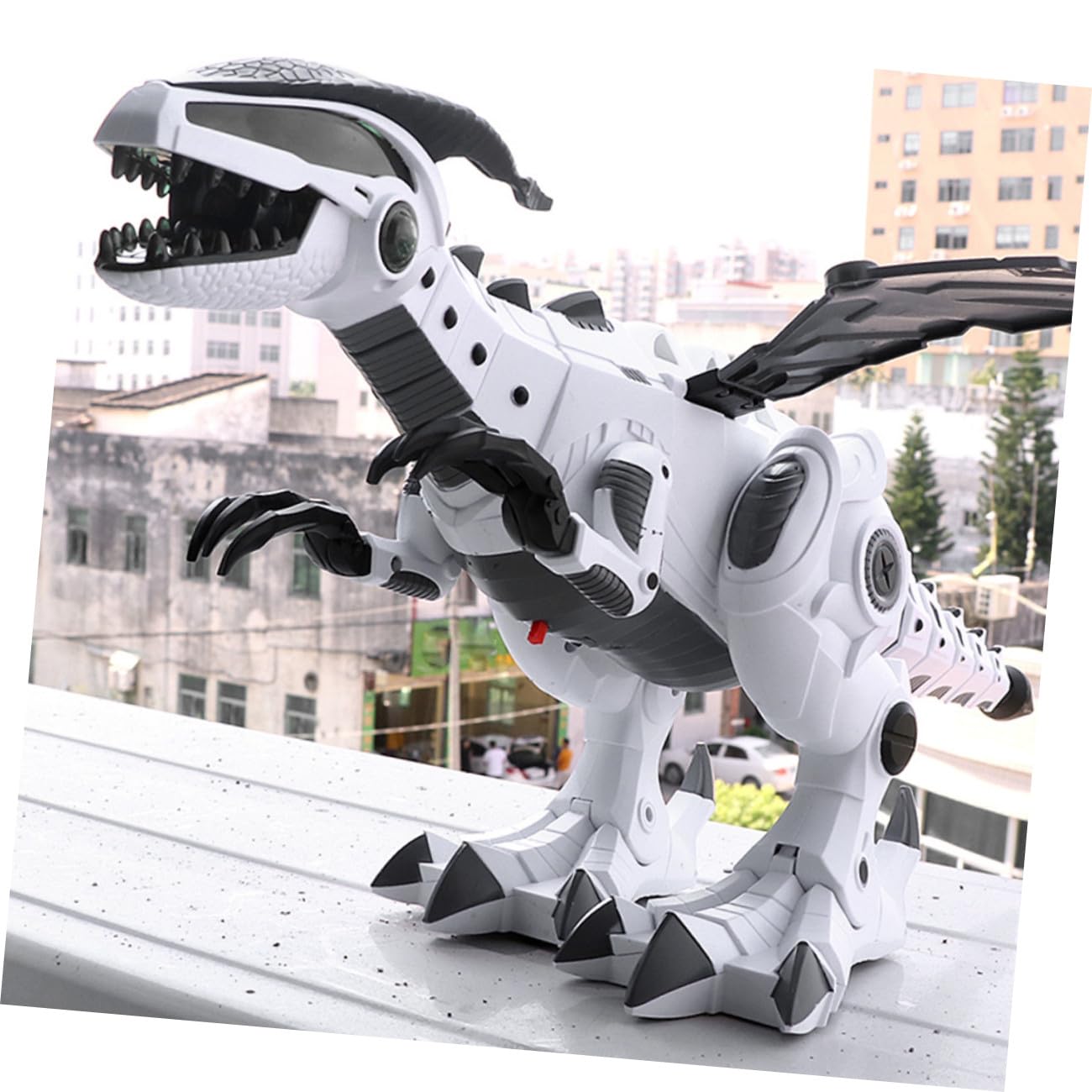 VANZACK Dinosaurio Eléctrico de Juguete Función de Pulverización de Niebla, Hecho de Plástico Resistente y Componentes Electrónicos, Adecuado para Ambientación y Juegos Infantiles