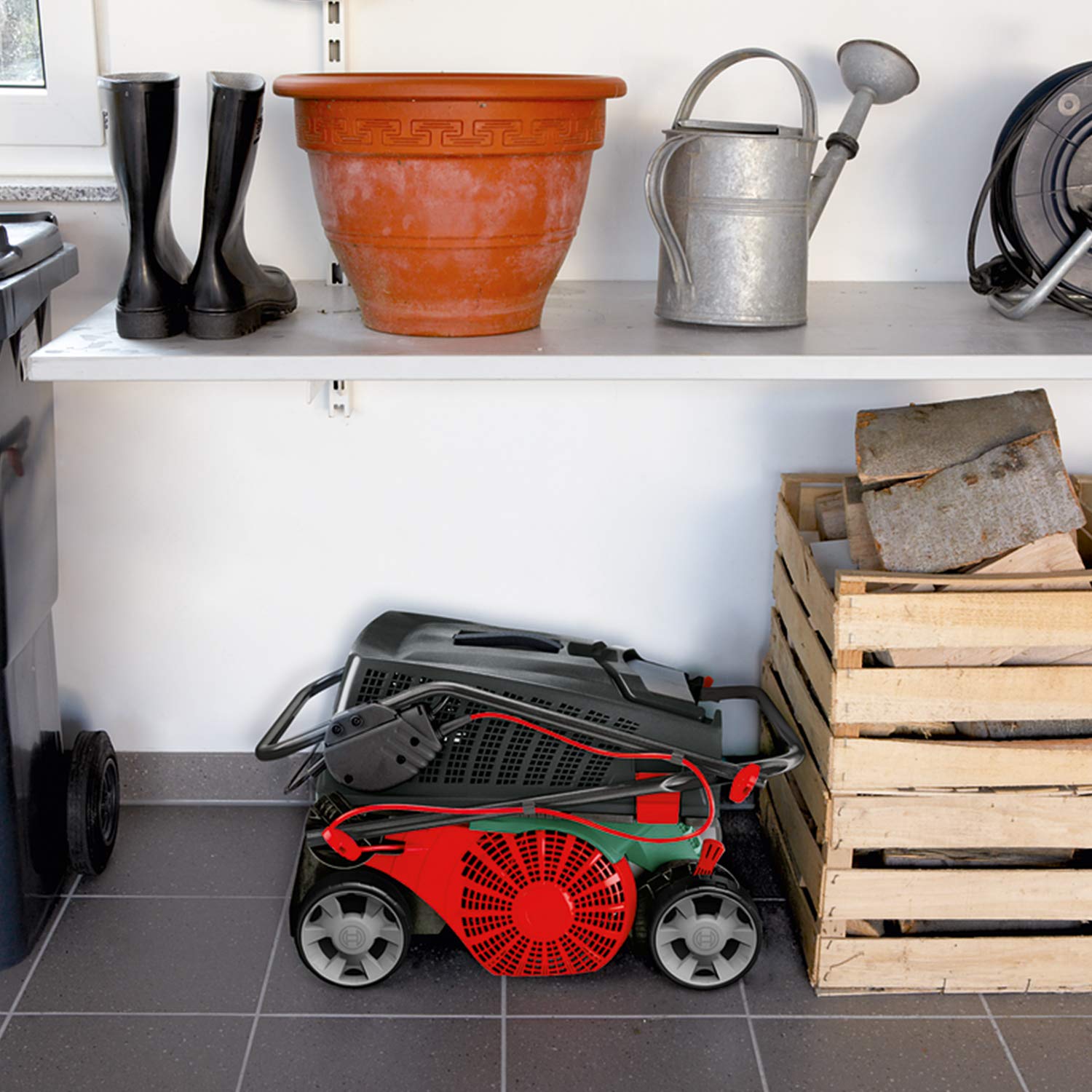 Bosch escarificador eléctrico UniversalVerticut 1100 (1100 W, Anchura de Funcionamiento: 32 cm, Capacidad de la Caja colectora: 50 l, en Caja)