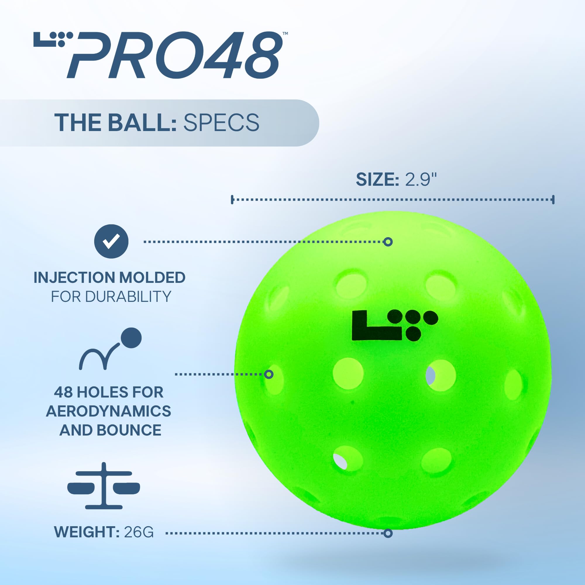 Amazon.com: LT Pro 48 Pickleball – Official PPA Tour Ball with 48