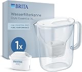 BRITA Wasserfilter Kanne Style Essential XL weiß (3,6L) inkl. 1x MAXTRA PRO Pure Performance - große Filterkanne mit Smart Light LED & Klapp-Deckel, filtert Verunreinigungen & mehr - 1
