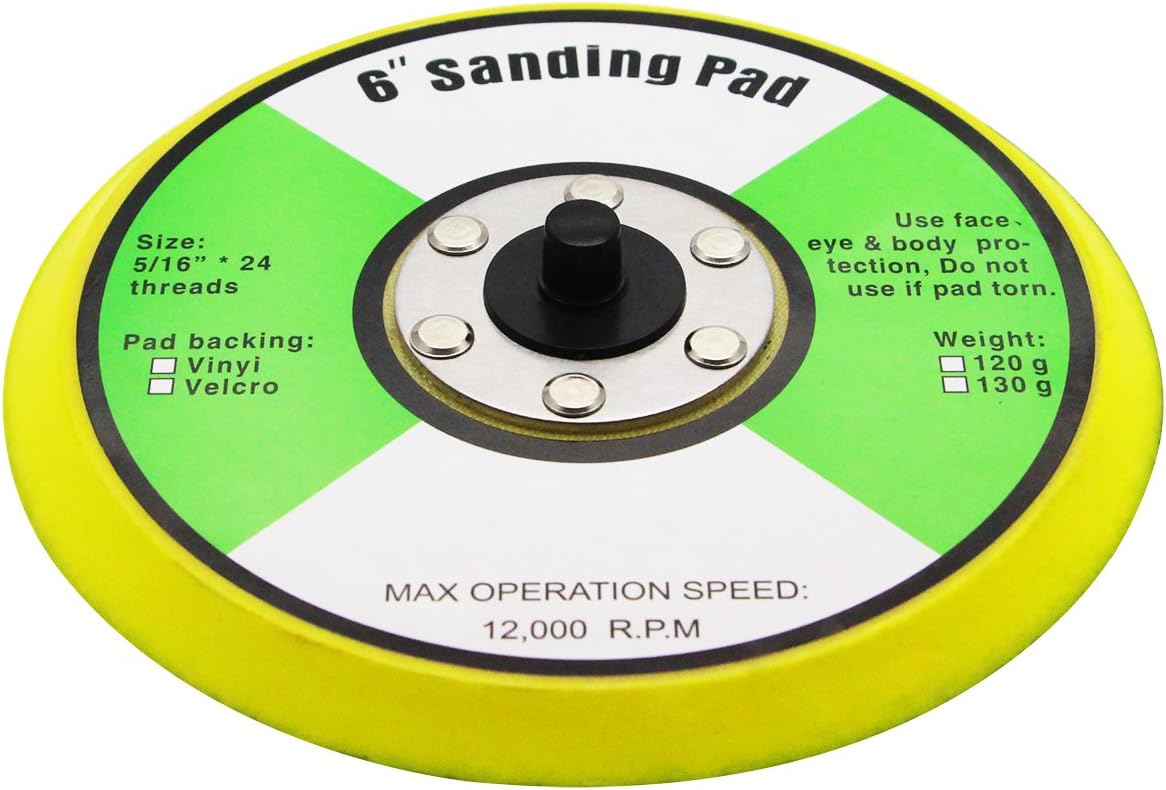 SHININGEYES Hook and Loop Backing Pad 125mm 150mm for Random Orbital Sander (150mm)