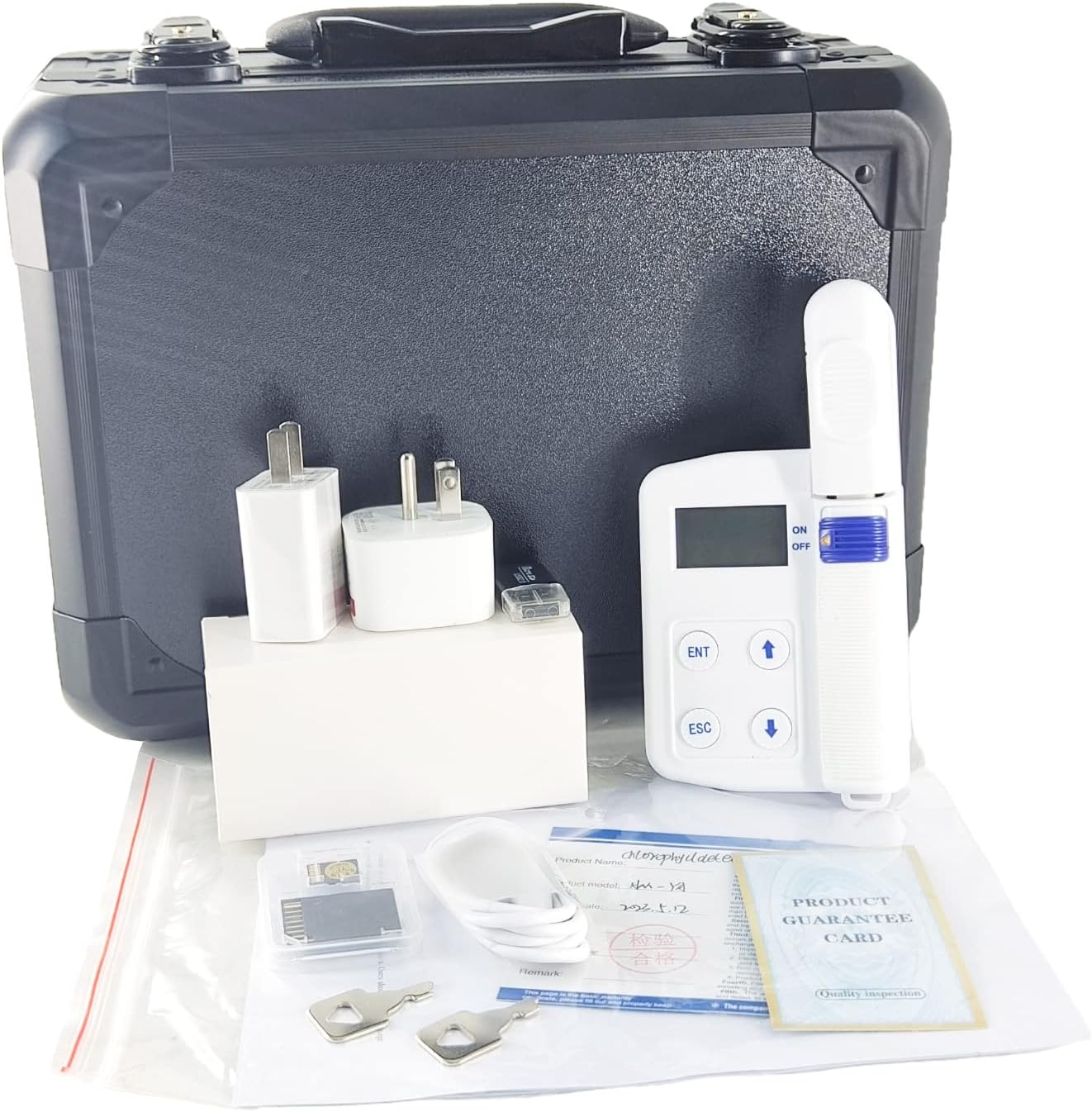 Plant Nutrition Analyzer for Chlorophyll Content Nitrogen Content and Leaf Temperature Test with Measuring Range 0.0-99.99SPAD Nitrogen 0.0-99.99mg/g Temperature -10-99.9℃