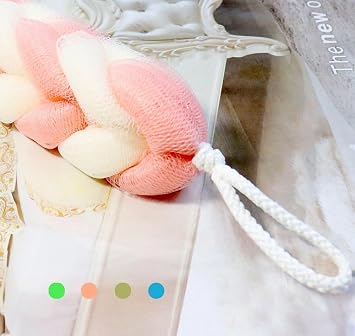 Busstier Extendable Elastic Bathroom Fiber - Premium Knotted and Long Bathroom Fiber, Flexible and Soft For Deep Cleaning, Foaming and Durable Body Brush