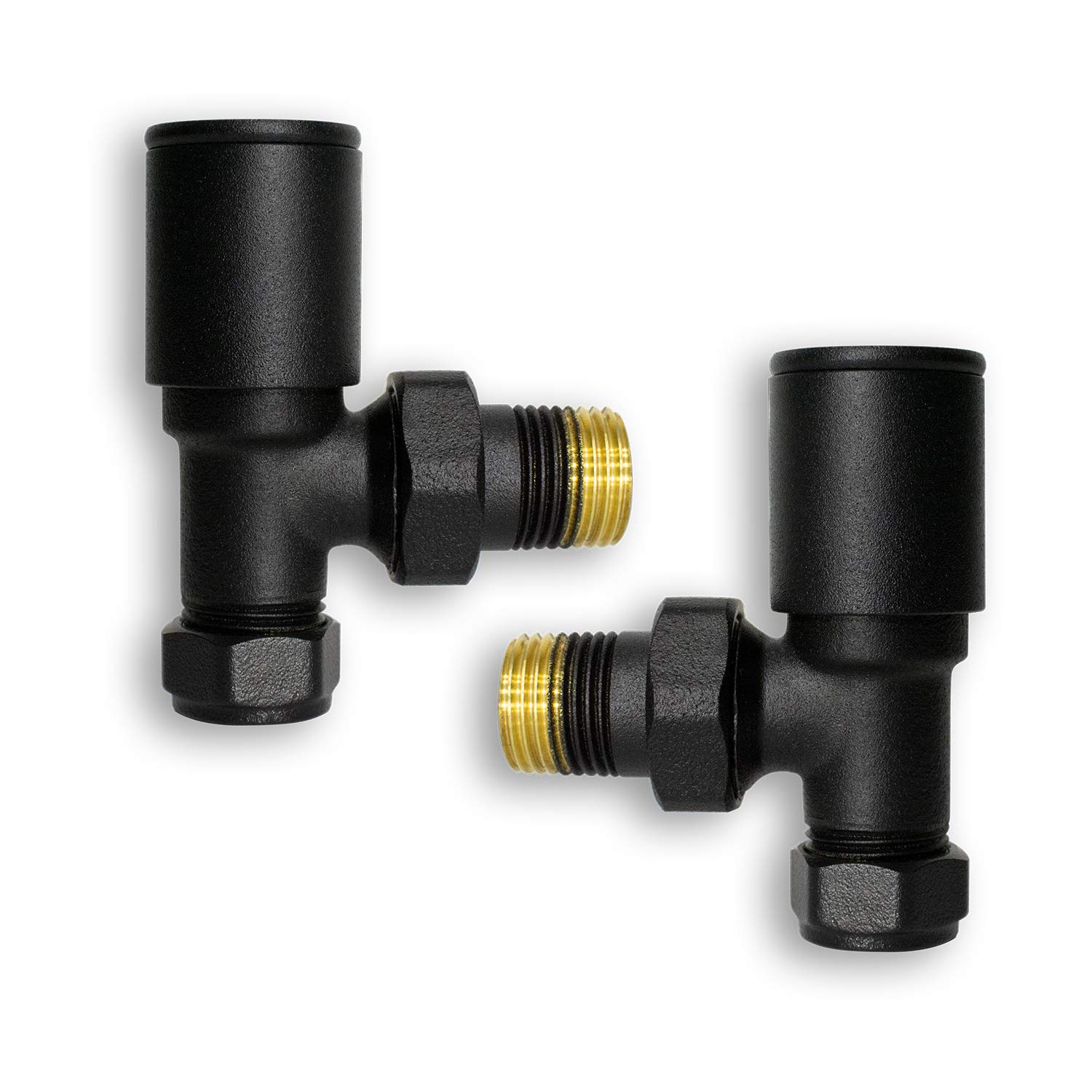Companyblue Towel Rail Rad Radiator Manual Valve (Black Angled Valves)