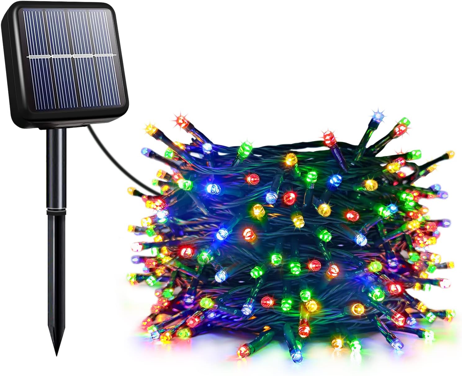 TIANG Solar String Lights Outdoor, 72ft 200 LED 8 Modes Multicolor