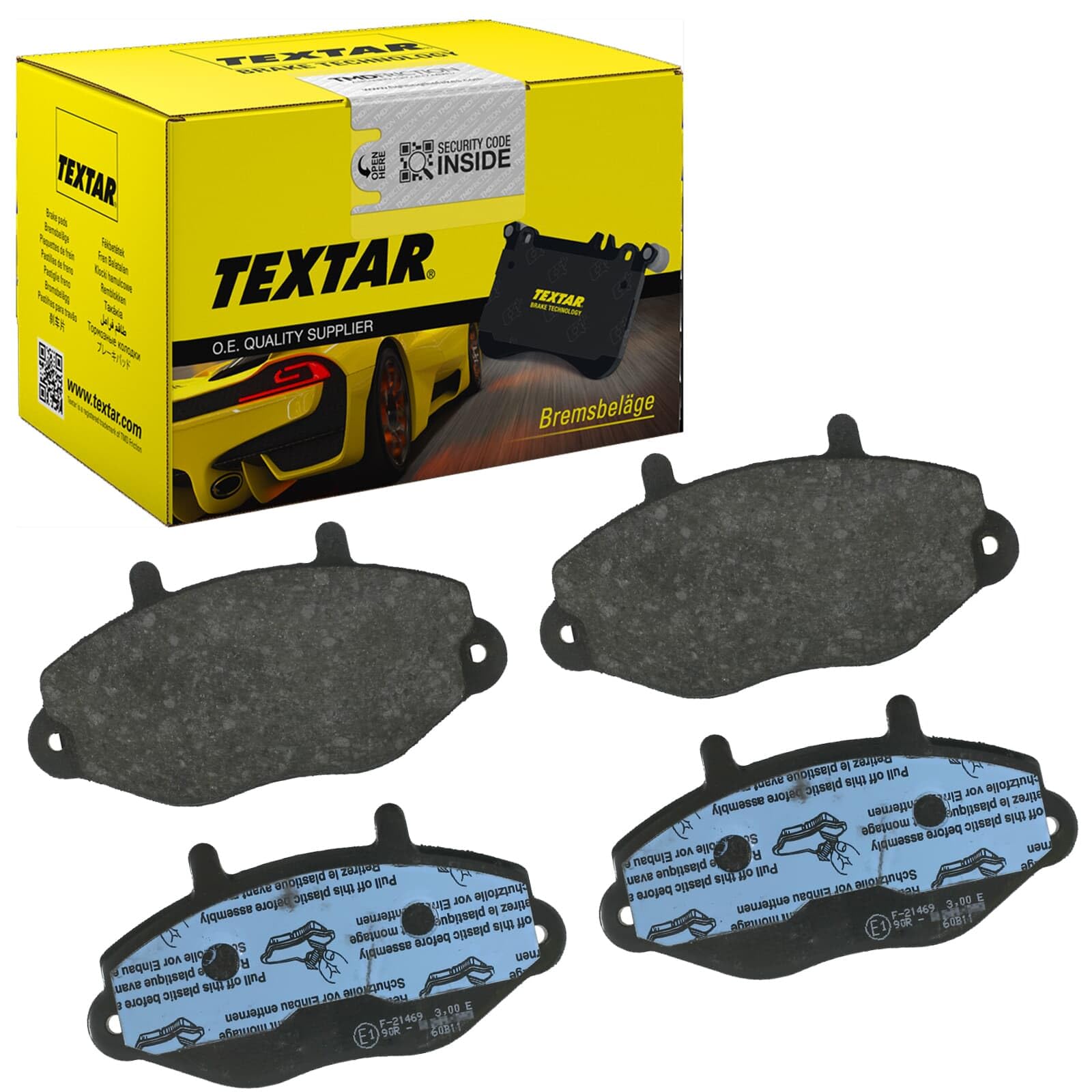 TEXTAR Juego de pastillas de freno Delantero con avisador acústico de desgaste con accesorios 2147002 Juego de pastillas de freno Compatible con FORD Transit Mk4 Bus E, VE83 Transit Mk4 Tourneo