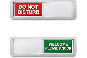 Bedroom Door Sign (7" x 2") - Do Not Disturb/Welcome, Office, Restroom,...