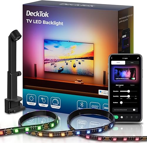 Miniatura 11 de Tira de luces LED para retroiluminación de TV de 15.5 pies - Luces de TV que cambian con la pantalla para 55-100'' RGB, tira de luces LED cortable