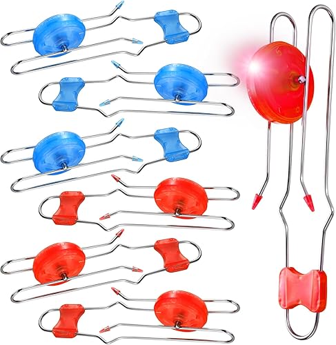 Vista 27 de Sumind 6 piezas de ruedas giratorias magnéticas retro, juguete de Navidad iluminado, rieles giroscópicos, Twirler, clásico, vintage, truco, Yoyo