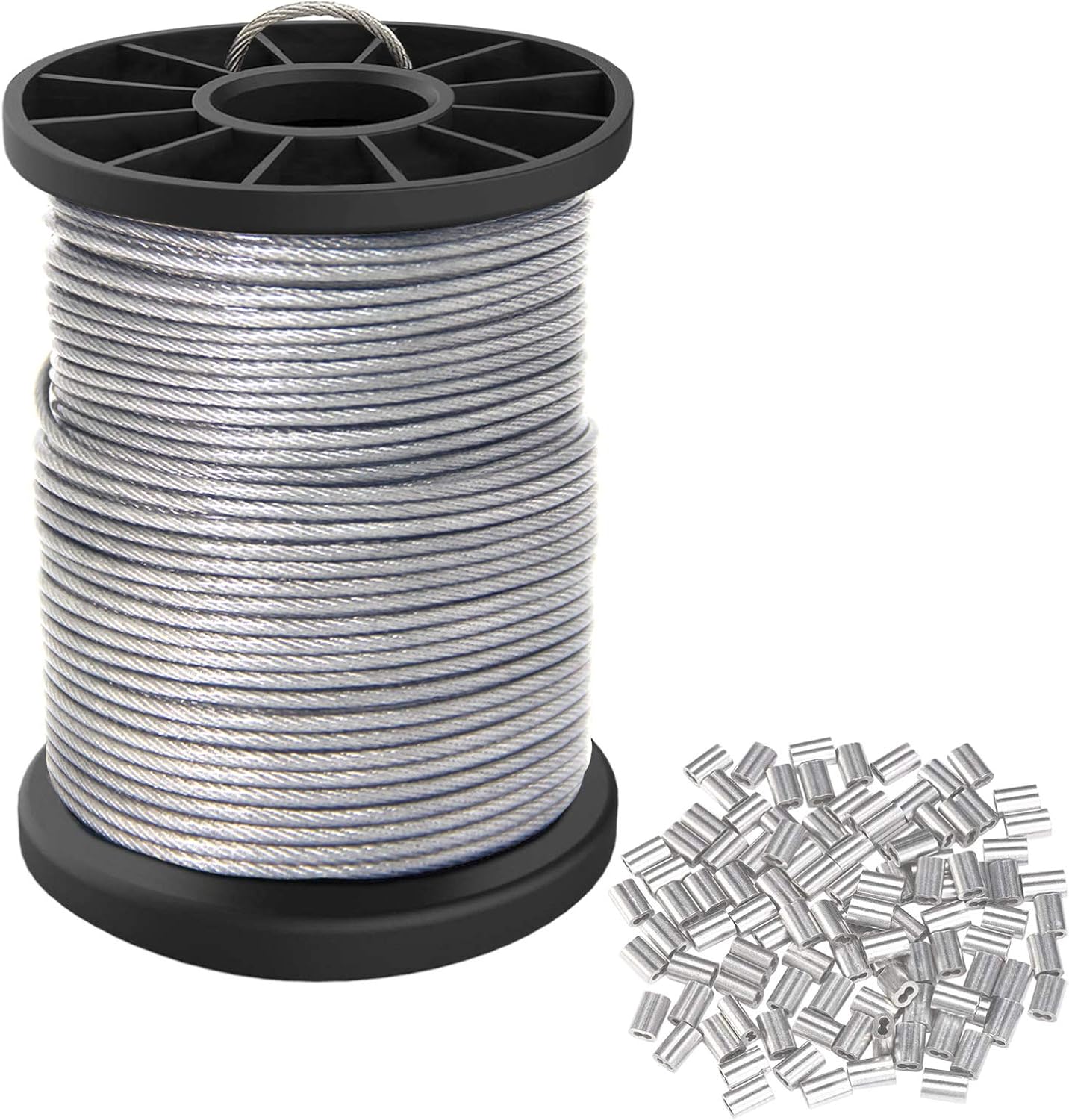 Vinyl Coated Picture Hanging Wire 1.5mm Up to 150lbs,100 Feet(30.5M) Stainless Steel Picture
