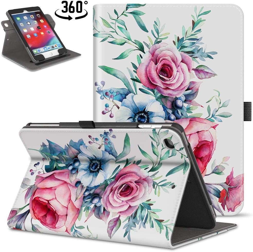 Retear Case for iPad Mini 5th Gen 2019 / iPad Mini 4th 360 Degree Rotating PU Leather Smart Soft Cover with Auto Wake/Sleep