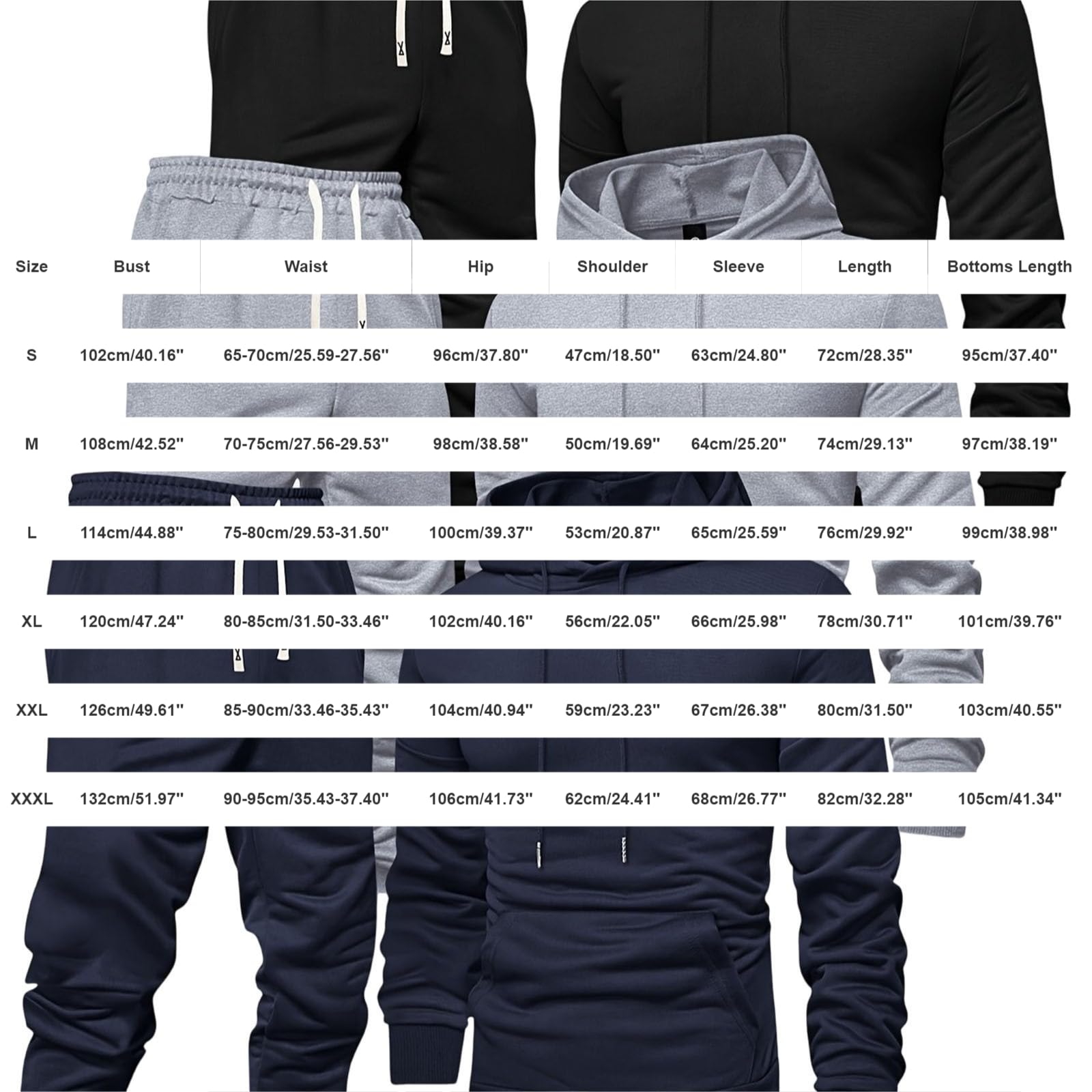 Conjunto completo de 2 piezas de chándal de manga larga para hombre