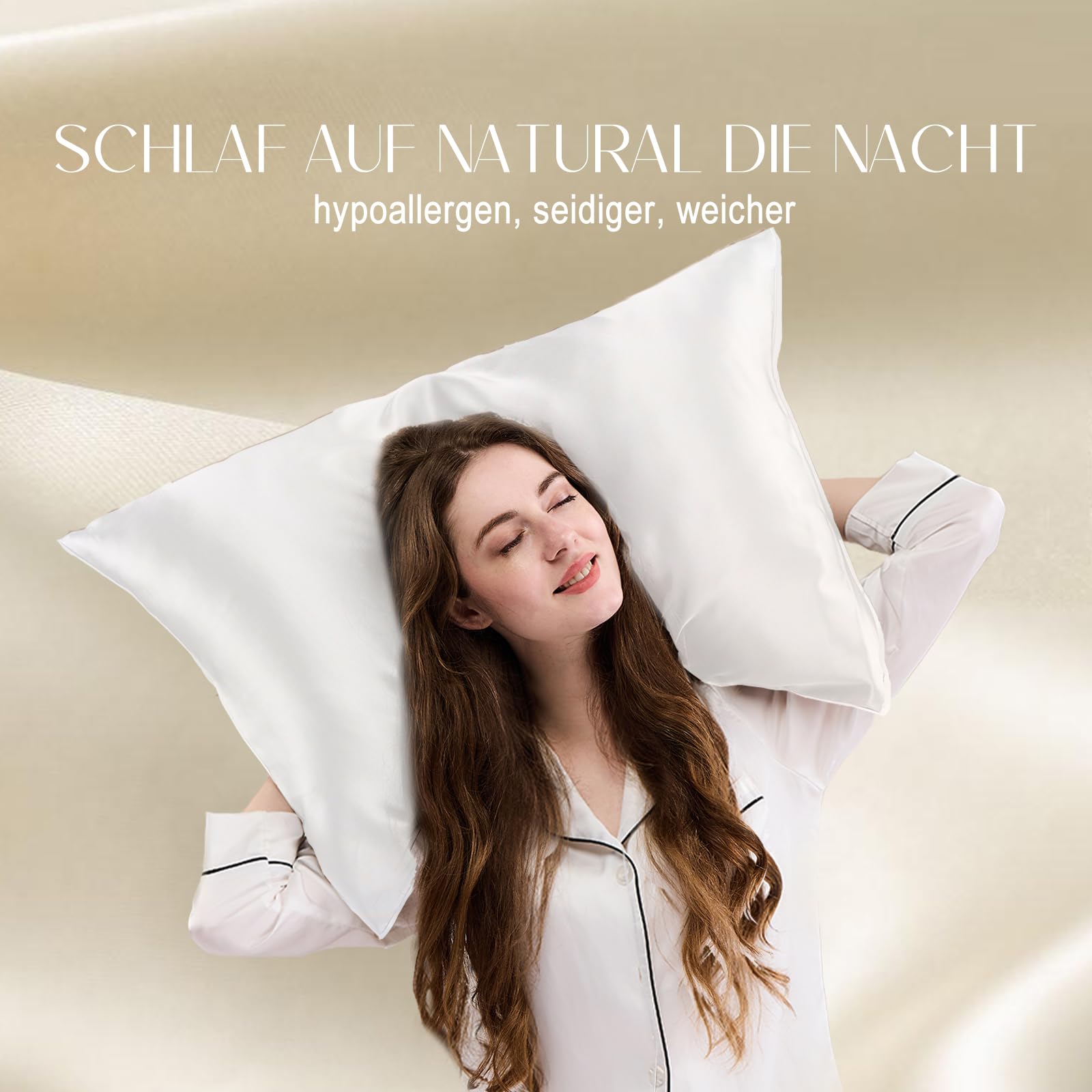 ZIMASILK 100% Mulberry Silk Pillowcase for Hair and Skin,Both Sides 19 Momme Silk, 1pc (40x80 cm, White), 40 x 80 cm - Image 3