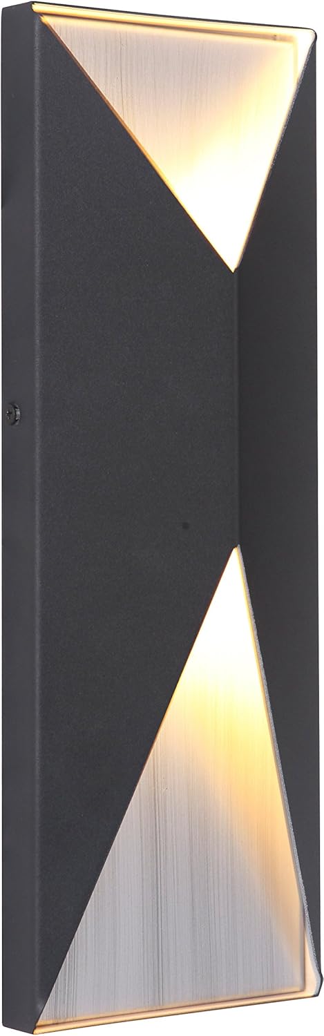 Craftmade Z3412-TBBA-LED Peak Outdoor LED Metal Pocket Sconce Wall Lighting, 2-Light, 14 Watts, Textured Matte Black (5"W x 14"H)