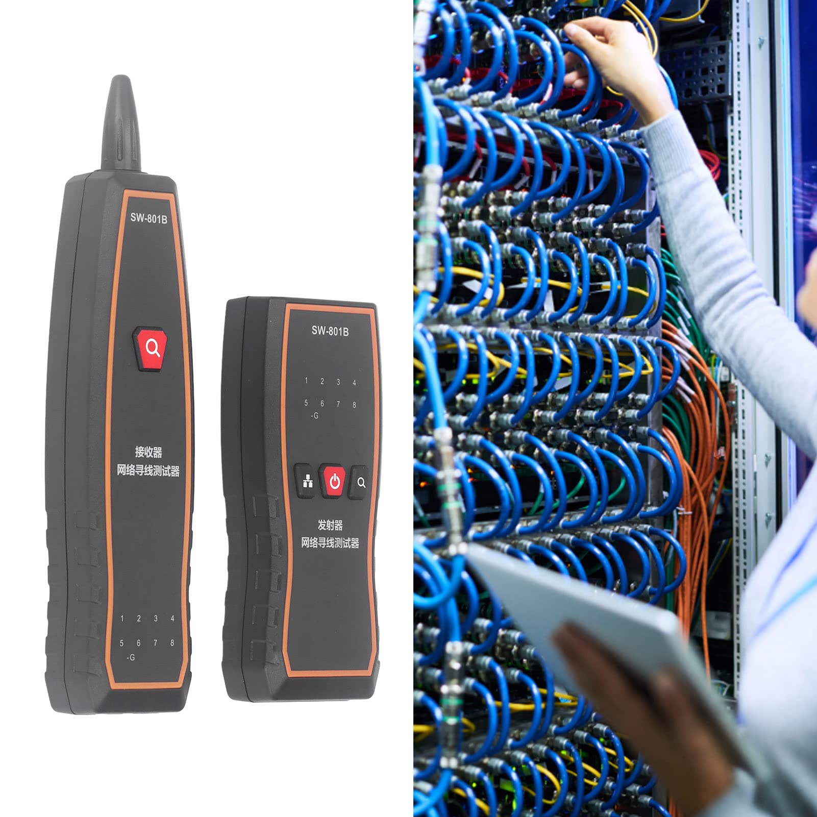 Tester Kabli Sieciowych, Lokalizator Kabli RJ45 RJ11, Wykrywacz Linii ze Słuchawkami, Wielofunkcyjny Lokalizator Przewodów, Lokalizator Kabli do Układania Kabli, Sortowanie