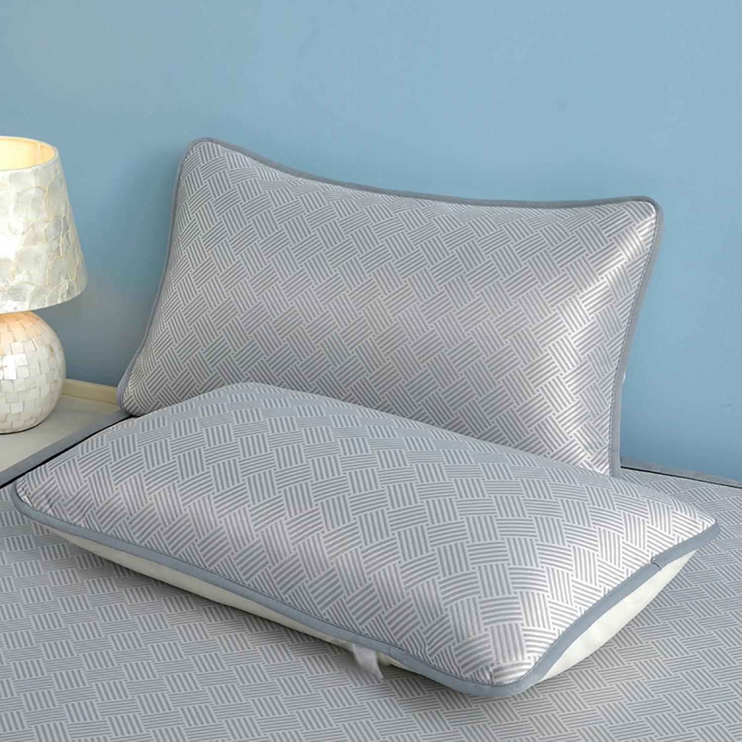 Summer Cooling Sleeping Mat, Advanced Heat-Absorbing Fabric and Anti-Slip Elastic Band,Foldable and Machine Washable, for Adults Hot Climate Dorms Travel