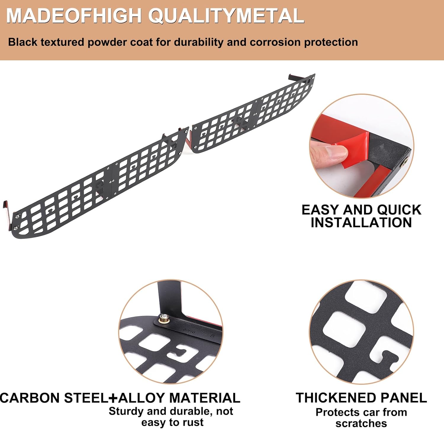 Rear Trunk Window Molle Storage Panel Organizer Basket Compatible with Toyota Land Cruiser 250 Prado LC250 J250 2024 2025, Multifunction Trunk Side Pocket Storage Organizer Car Interior Accessories