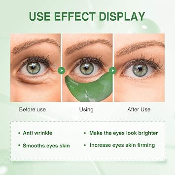 Under Eye Mask Patches, 30 Pairs Collagen Hydrating Moisturizing Smoothing Gel Pads for Puffy Eyes Bags,Dark Circles,Puffiness,Fine Lines,Wrinkles,Anti-Aging Avocado