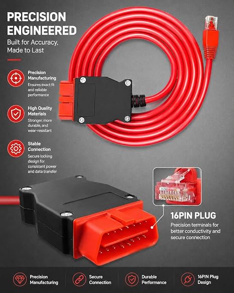 OCHIKI 7 Ft VOE OBD to Ethernet Adapter Fit for Volvo Vehicles