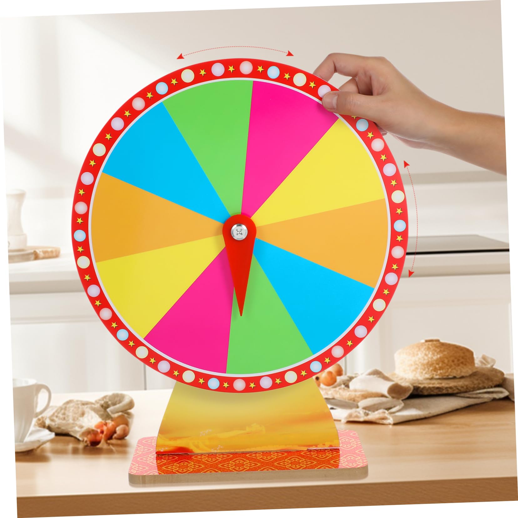 YARNOW Accesorios De Juego Suministros De Fiesta para Rueda De Ruleta De Plástico Rueda De Tablero De Ajedrez para Girar Rueda De Ruleta para Fiesta Rueda Giratoria De Grupo Redondo para