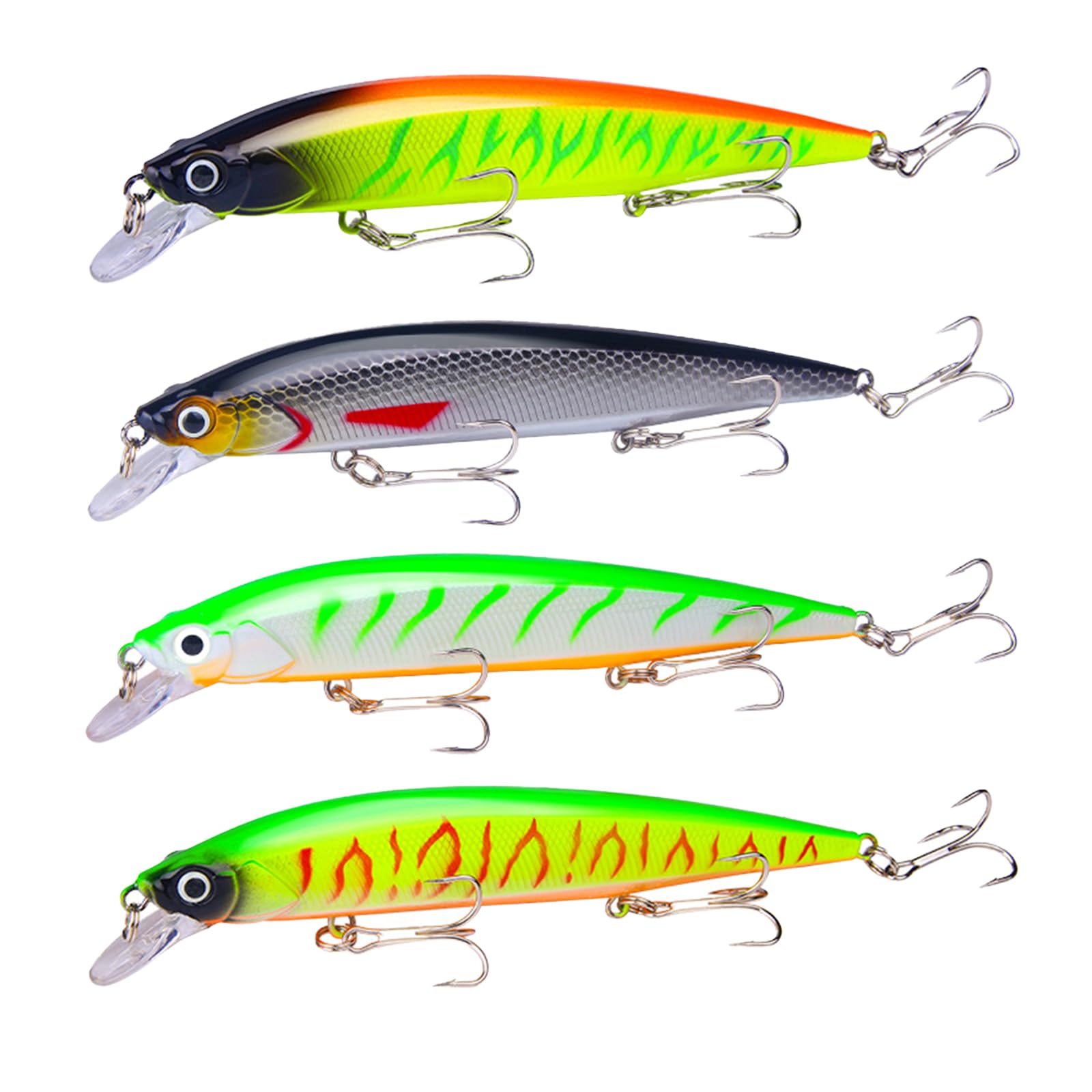 Señuelos Pesca 4 Piezas Spinning 14CM 18,3g para Lucioperca Trucha Agua Dulce Salada