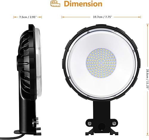 Miniatura 2 de TYCOLIT Luz LED de granero con fotocélula de 150 W 15000 lúmenes 6500 K iluminación al aire libre IP65 impermeable luces de inundación de seguridad