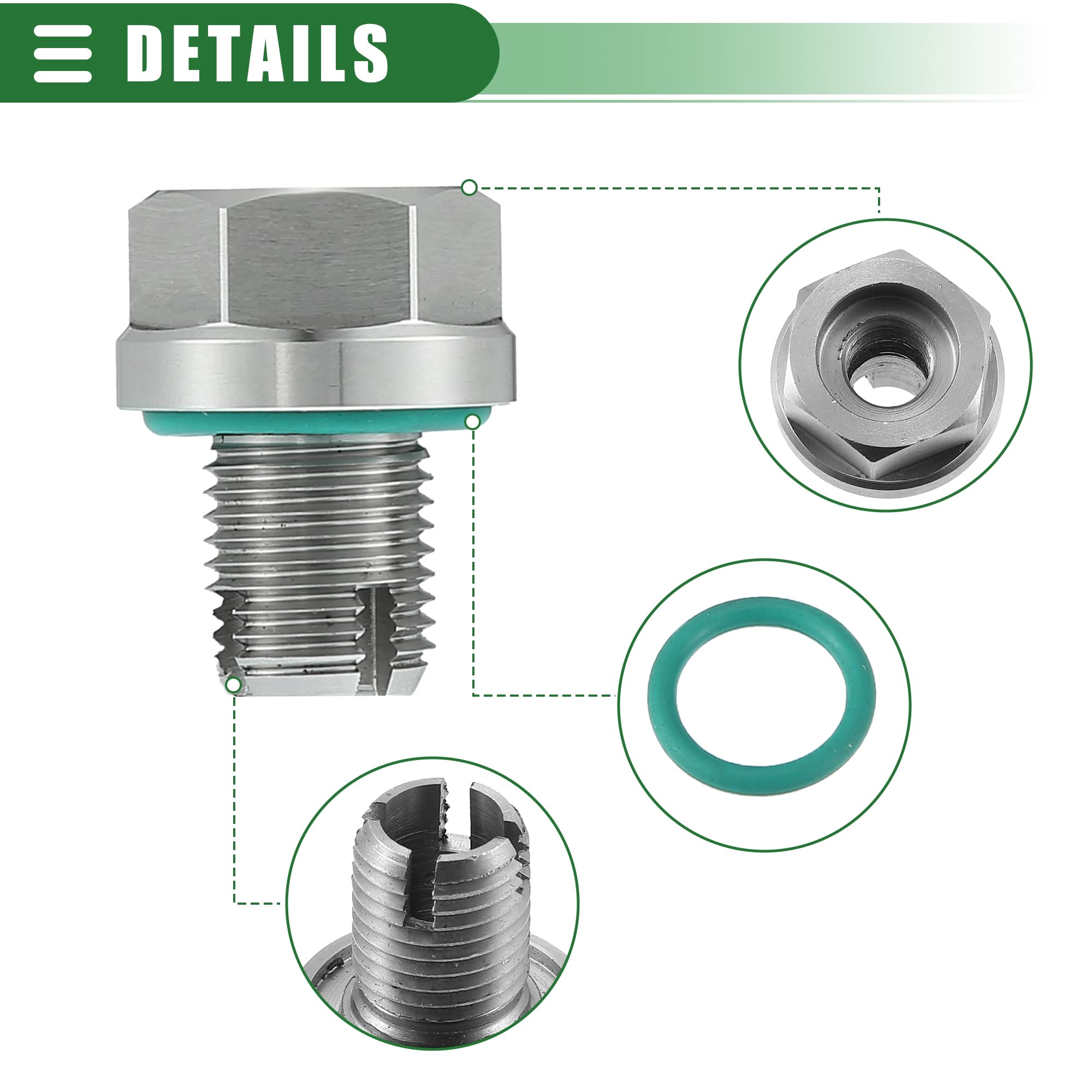 QUARKZMAN Gwint oleju wydechowego Oversize Piggyback, M12.1-1.25 x 15 mm