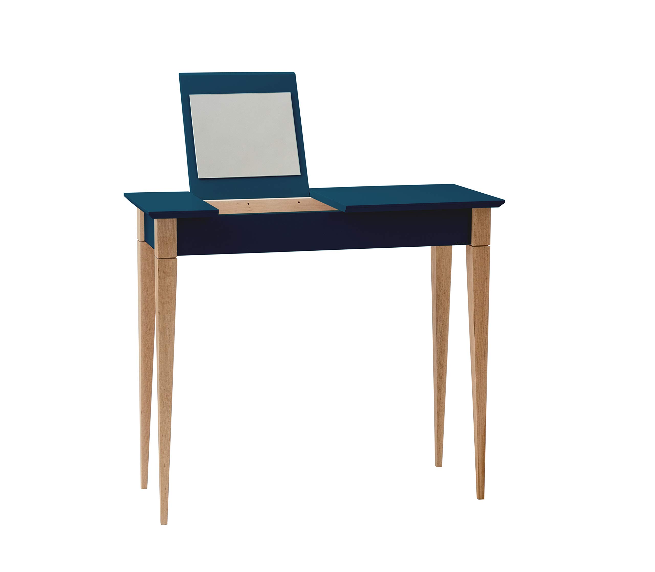 RAGABA MIMO Toeletta Trucco con Spechio, Larghezza 85cm, Legno Massello Certificato FSC | Blu Petrolio