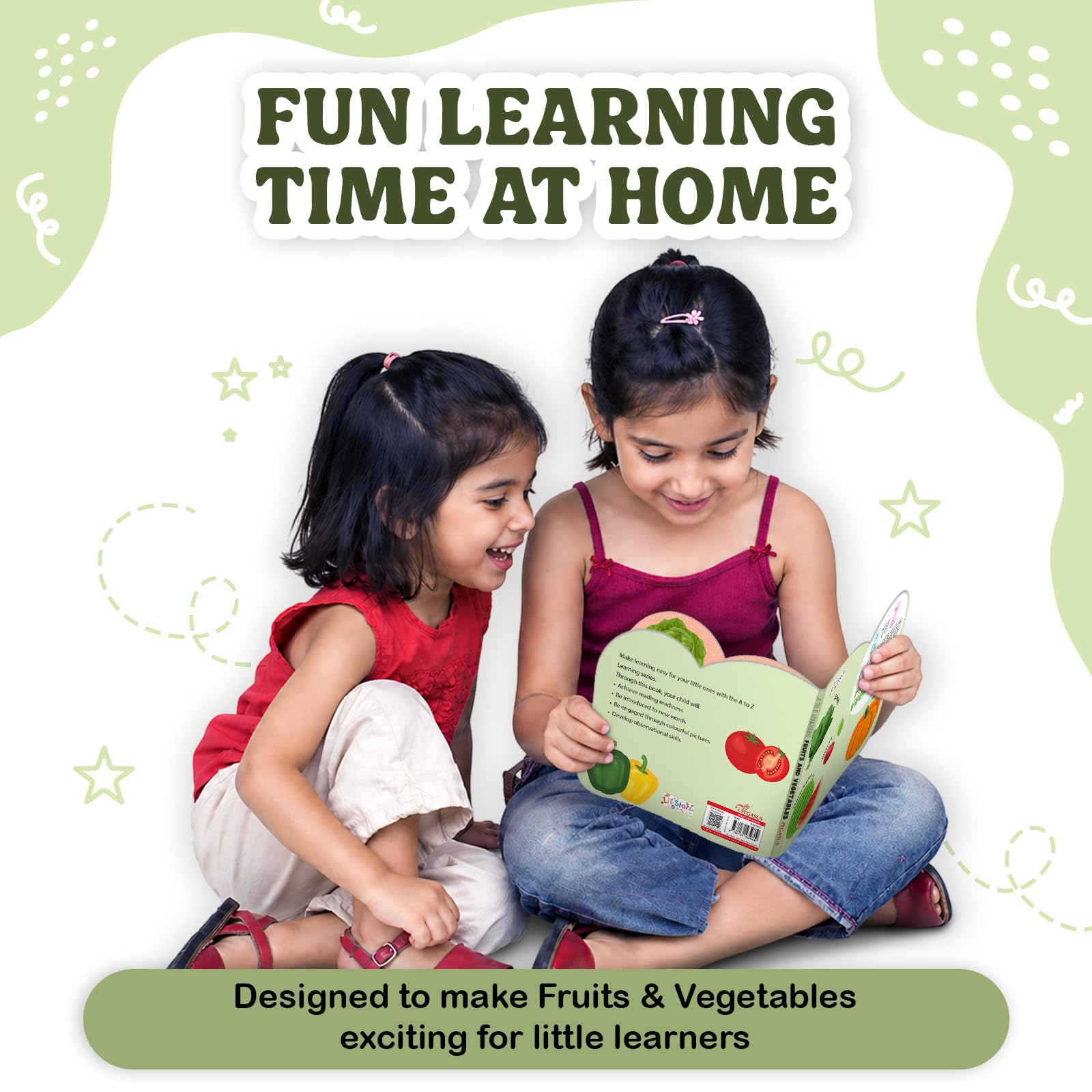 A To Z Fruits and Vegetables Early Learning Board Book for Kids Children 2