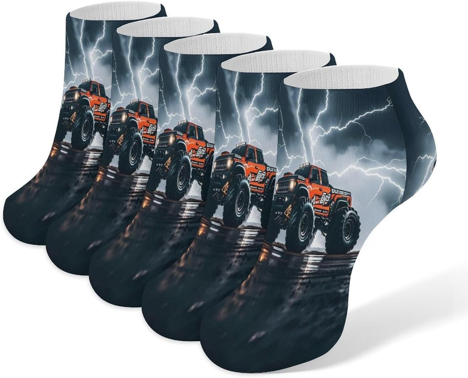 Monster Truck Black Sky Roar Ankle Sock Low Cut Socks Tube Socks for Sports