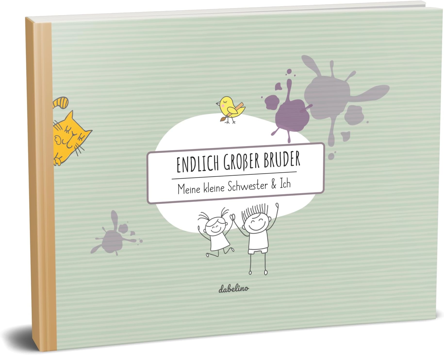 Geschenk zur Geburt für große Schwester "kleiner Bruder + große Schwester"Buch (Öko, Recycling