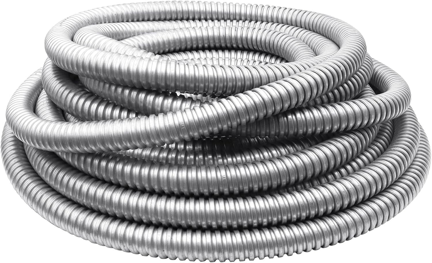 Xadnitu 1/2 Inch Flexible Reduced Wall Electrical Conduit, 25 Ft Iron Galvanized Cable Sleeve Tube for Industrial, Home Cable Management, Wiring and Protection