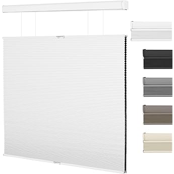 BlindsAvenue Cordless Top Down Bottom Up Cellular Honeycomb Shade, 9/16" Single Cell, Blackout, Gray Sheen, Size: 34" W x 72" H