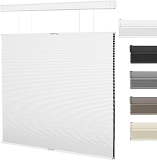 BERISSA Blackout Cellular Shades Cordless, Top Down Bottom Up Honeycomb Blinds for Windows, Thermal Insulated Window Shades for Home Office,Easy to Install,Custom Size,White