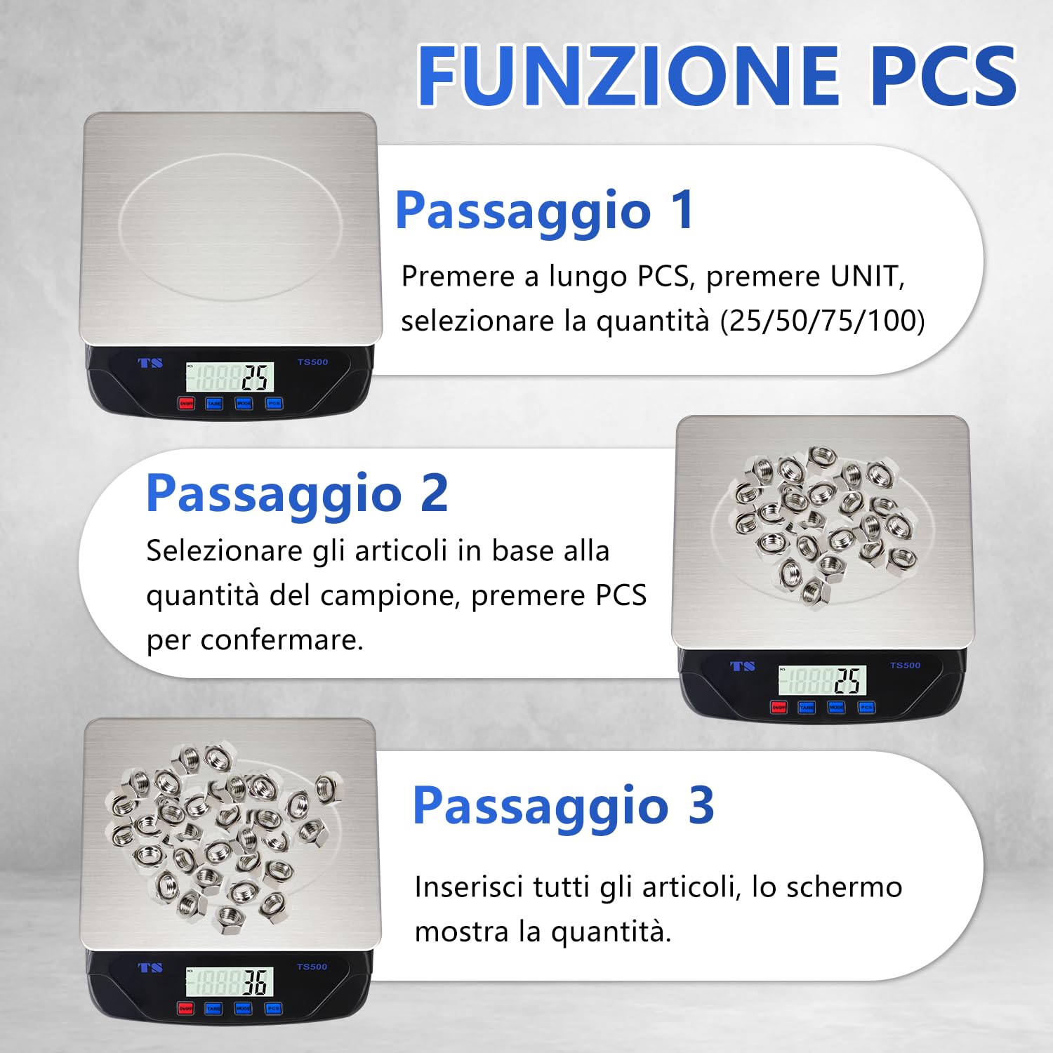 Bilancia Cucina Digitale1 Gr Max 30 Kg, Bilancia Professionale Alimenti Tara Con 6 Unità Display LCD Funzione PCS Tare Peso Per Cuocere Cucina USB/Batterie (Nero,30kg)