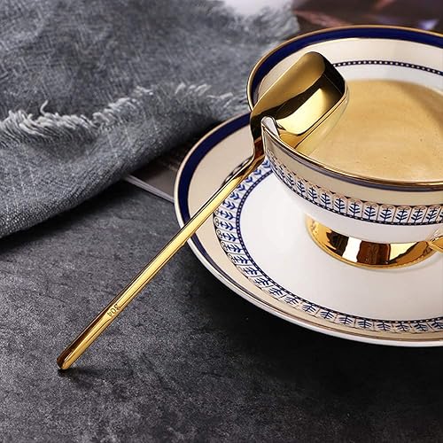 Miniatura 10 de IQCWOOD Cucharas de té para café, 5.6 pulgadas de acero inoxidable, pequeñas cucharas de café expreso para postre, helado, azúcar, té, juego de 6