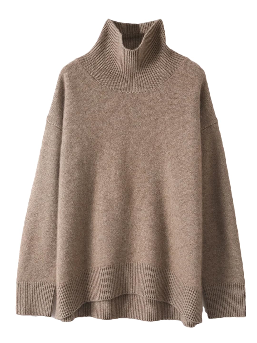 Maglione da donna in lana spessa a collo alto pullover caldo sciolto maglione lavorato a maglia maglione elastico solido